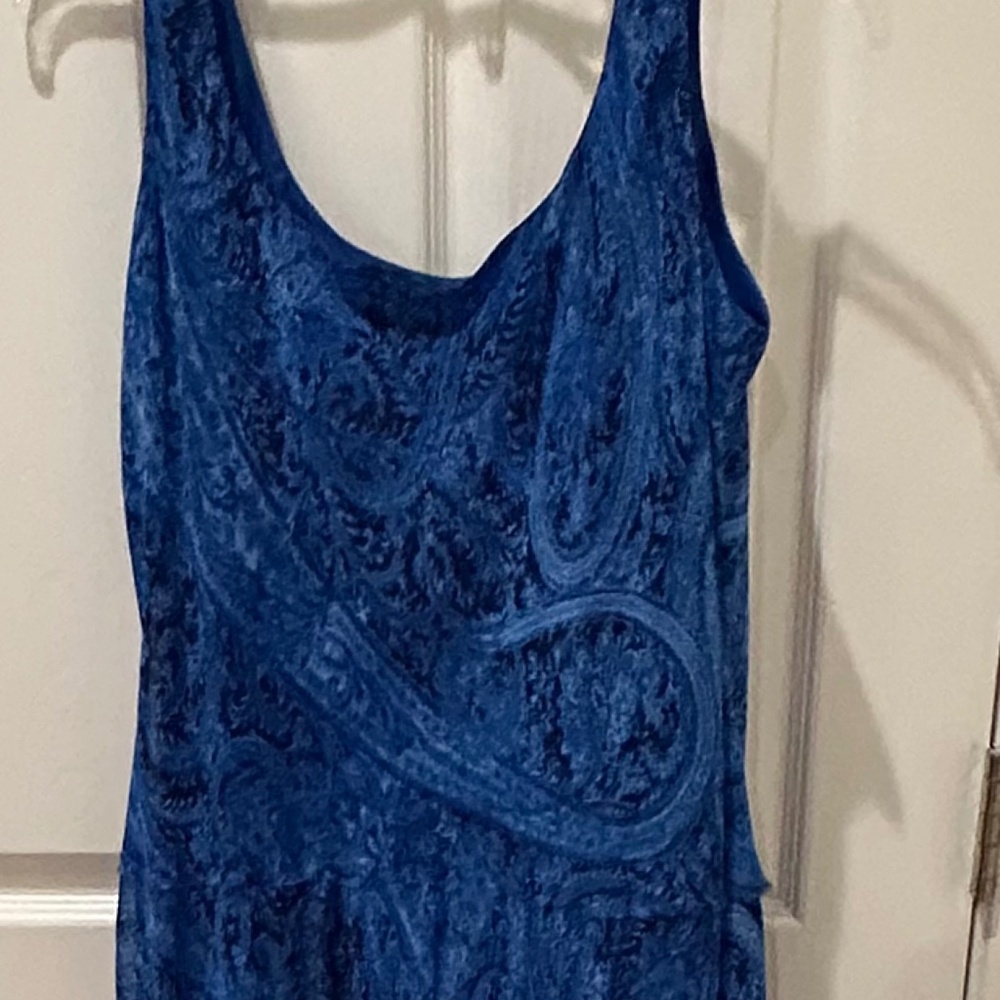 Jones Maxi Dress Womens 16 Blue Tiered Boho Party Dress